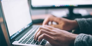 typing on a computer