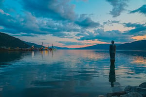 Mo i rana harbour sunset norway