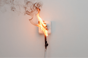 electric outlet fire